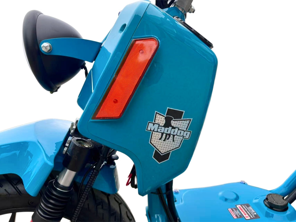 IceBear Maddog Gen V 50cc Scooter (PMZ50-22) - The front right side of the Maddog scooter